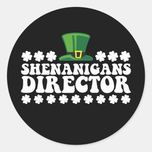 シェナニガンズディレクターGroovy St Patrick's Day Irish ラウンドシール (正面)
