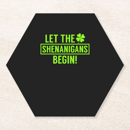 シェナニ人にSt patricksTおもしろいシャーを始めさせる ペーパーコースター (正面)