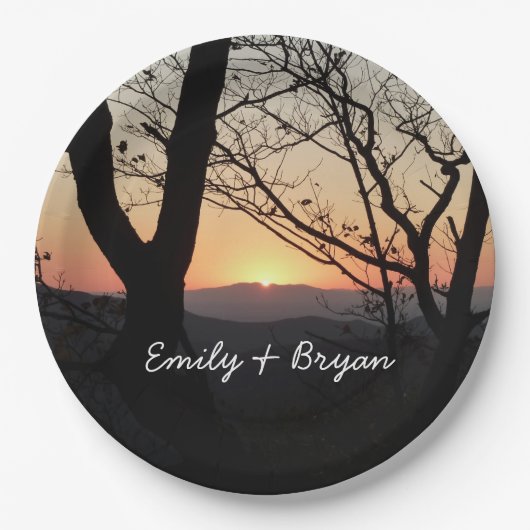 シェナンドアサンセットナショナルパークランドスケープ ペーパープレート (正面)