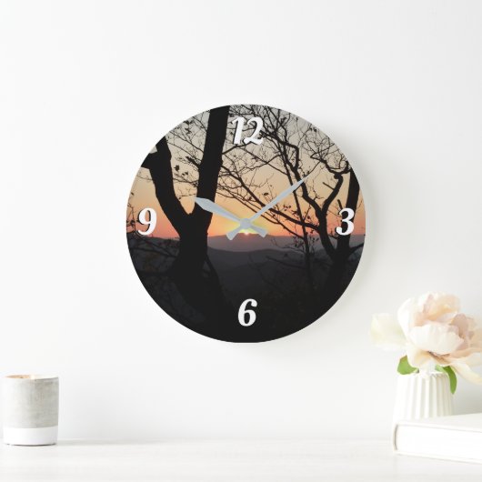 シェナンドアサンセットナショナルパークランドスケープ ラージ壁時計 (ホーム)