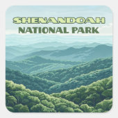 シェナンドアナショナルパークバージニアブルーリッジレトロ スクエアシール (正面)