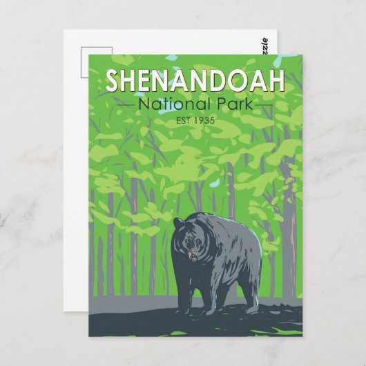 シェナンドアナショナルパークブラックベアーヴィンテージ ポストカード (正面/裏面)