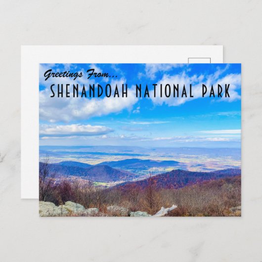 シェナンドア国立公園からの挨拶 ポストカード (正面/裏面)