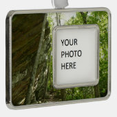 シェナンドア国立公園のフレイザー岩壁 シルバープレートフレームオーナメント (右)