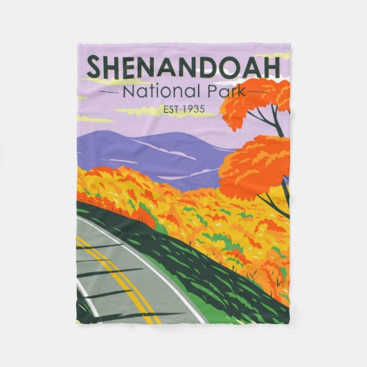 シェナンドア国立公園スカイラインドライブバージニア フリースブランケット (正面)
