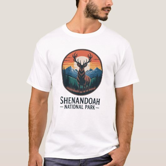 シェナンドア国立公園ディアエンブレム Tシャツ (正面)
