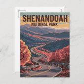 シェナンドア国立公園ヴァージニアウィルダネスアート シーズンポストカード (正面/裏面)