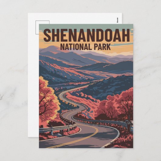シェナンドア国立公園ヴァージニアウィルダネスアート シーズンポストカード (正面/裏面)