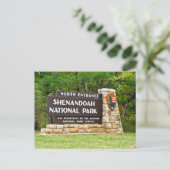 シェナンドア国立公園北入口標識 ポストカード (スタンド正面)