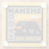 シェナンドア国立公園 |ママベア&カブス ガラスコースター (裏面)