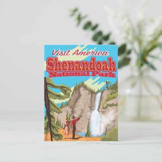 シェナンドー国立公園と保護区 旅行ポスター ポストカード (スタンド正面)