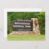 シェナンドー国立公園北入口の看板 ポストカード (正面/裏面)