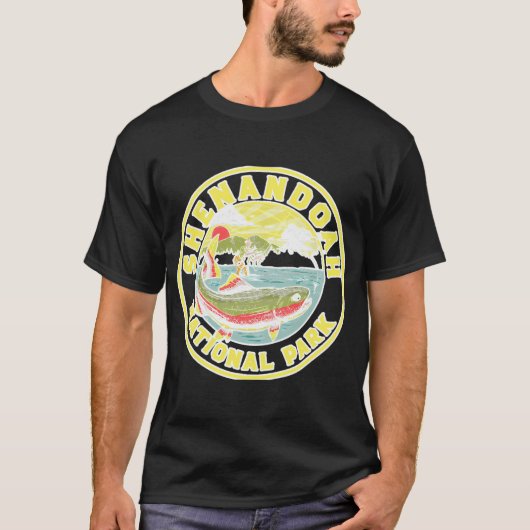 シェナンドー・フライ・フィッシング風トラウト Tシャツ (正面)
