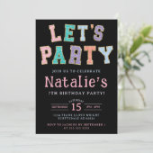 シェニールパーティー名門私立校風のフェイク誕生日パーティー 招待状 (スタンド正面)