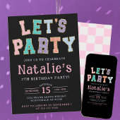 シェニールパーティー名門私立校風のフェイク誕生日パーティー 招待状