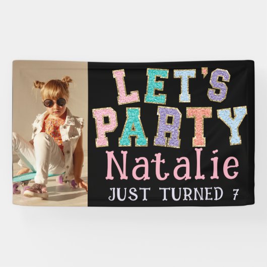 シェニールパーティー名門私立校風のフェイク誕生日パーティー 横断幕 (横)