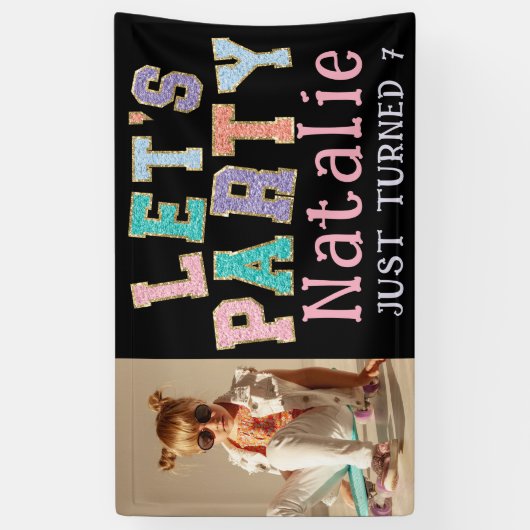 シェニールパーティー名門私立校風のフェイク誕生日パーティー 横断幕 (縦)