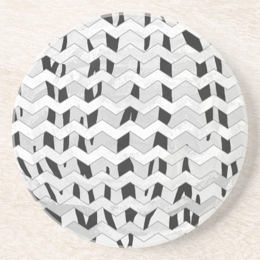 シェバロンタイガーブラックアンドホワイトプリント コースター (正面)