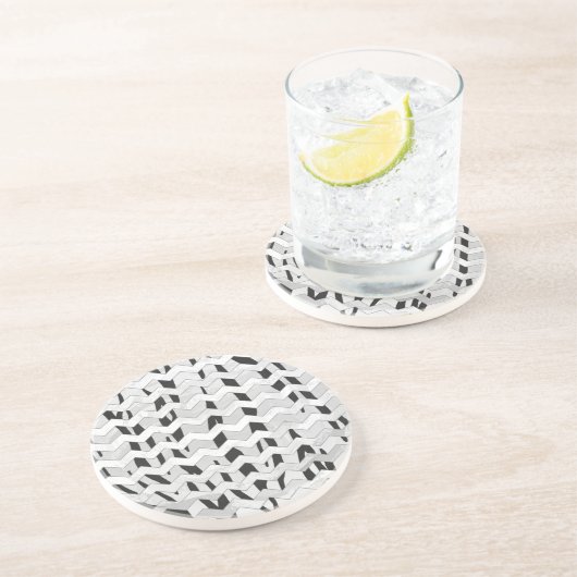 シェバロンタイガーブラックアンドホワイトプリント コースター (側面)