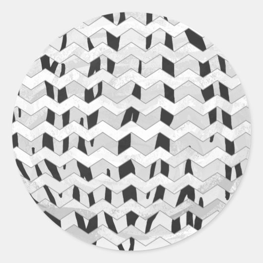 シェバロンタイガーブラックアンドホワイトプリント ラウンドシール (正面)