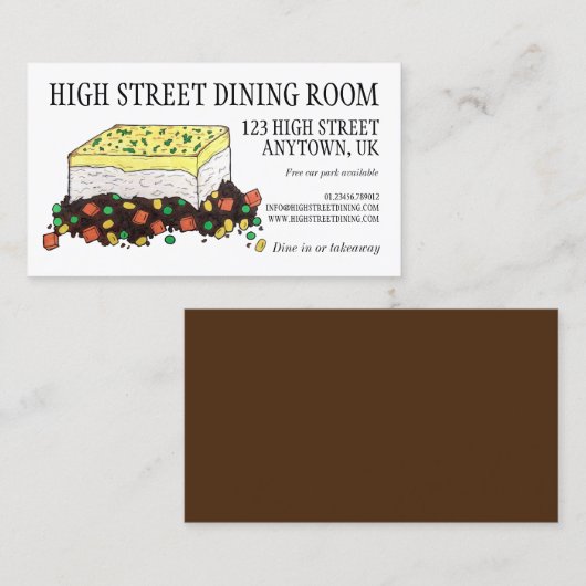 シェパードのコテージミートパイ英語イギリス料理 名刺 (正面/裏面)