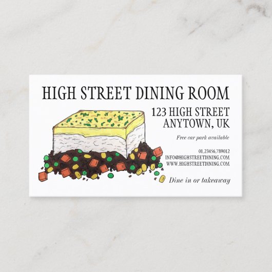 シェパードのコテージミートパイ英語イギリス料理 名刺 (正面)