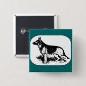 シェパードのプロフィール 缶バッジ (正面&裏面)