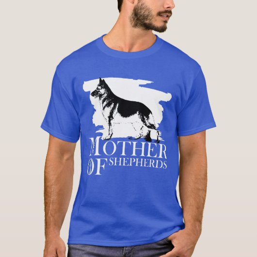 シェパードの母犬のオーナーギフトファミリー Tシャツ (正面)