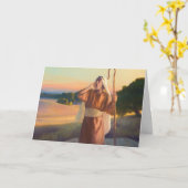 シェパードの電話グリーティングカード カード (黄色い花)