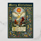 シェパードへのクリスマス出生受胎告知 箔シーズンカード (正面)