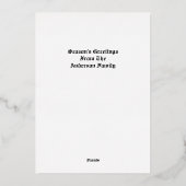 シェパードへのクリスマス出生受胎告知 箔シーズンカード (裏面)