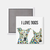 シェパードシャーペイピットブルラブラドールアートマグネット マグネット (正面/裏面)