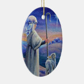 シェパードボーイラム&スターウォーターカラーアート セラミックオーナメント (右)