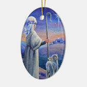 シェパードボーイラム&スターウォーターカラーアート セラミックオーナメント (左)