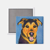 シェパードミックスドッグマグネット – "シーザー" マグネット (正面/裏面)