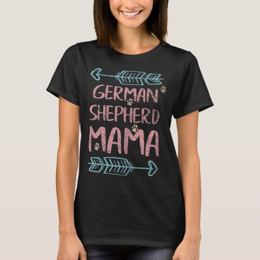シェパードラバーオーナーおもしろい犬ママギフトドイツ彼女 Tシャツ (正面)