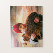 シェパード少年とラム・パキスタン。 ジグソーパズル (縦)