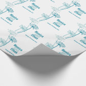 シェビルモダンティール（緑がかった色）結婚の名前ギフト紙 ラッピングペーパー (角)