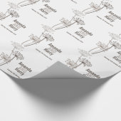 シェビルモダンブラウン結婚の名前の贈り物紙 ラッピングペーパー (角)