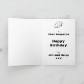 シェフおもしろいと調理師ことわざハッピーバースデー カード (内部)