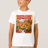 シェフおもしろいイタリアンキャット料理パスタ Tシャツ (正面)