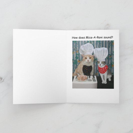 シェフおもしろいキャッツ誕生日 カード (内部)