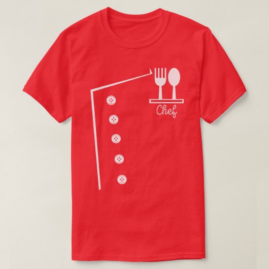 シェフおもしろいコスチューム肉食料理料理 Tシャツ (デザイン正面)