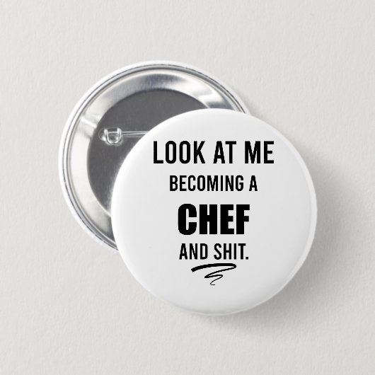 シェフおもしろいシャツ用の料理ギフおもしろいト 缶バッジ (正面&裏面)