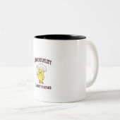 シェフおもしろいチキンTシャツ – 「安定している」 ツートーンマグカップ (正面右)