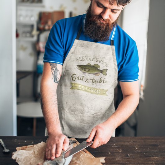 シェフおもしろいフィッシャーマンバスフィッシュカスタム野生生物 エプロン