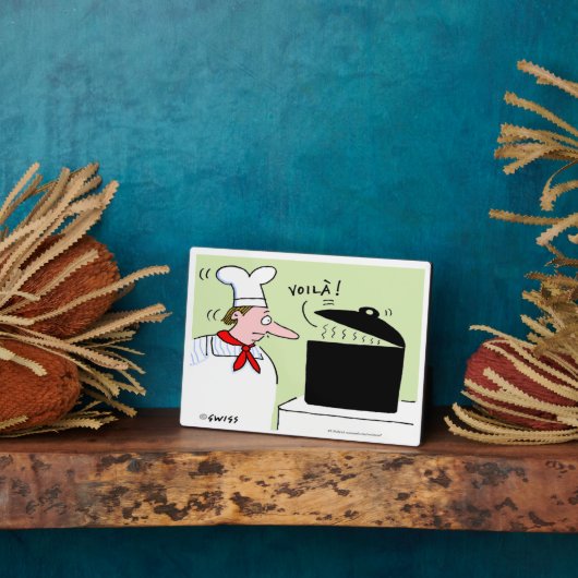 シェフおもしろいフランスの料理マンガデスク フォトプラーク (側面)