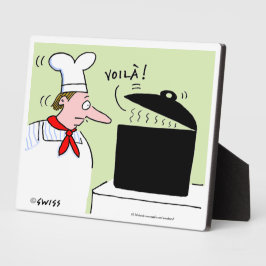 シェフおもしろいフランスの料理マンガデスク フォトプラーク
