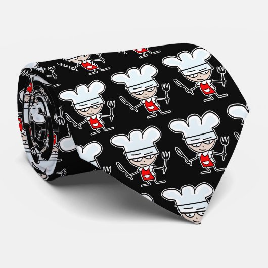 シェフおもしろい向けの漫画調理師模様ネックタイギフト ネクタイ (ロール)