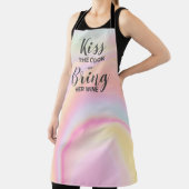 シェフおもしろい引用文レインボーパステル大理石模様 エプロン (インサイチュ)